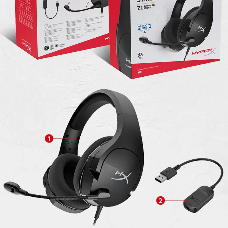 Игровая гарнитура Kingston HyperX Cloud Stinger Core 7 1 легкие наушники с микрофоном для ПК PS4 Xbox