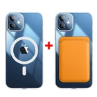 Магнитный чехол для iPhone 13 Pro Max для Magsafing, чехол для беспроводной зарядки iPhone 12 mini 11 X XR XS 7 8 Plus SE 2020, чехол с держателем для карт