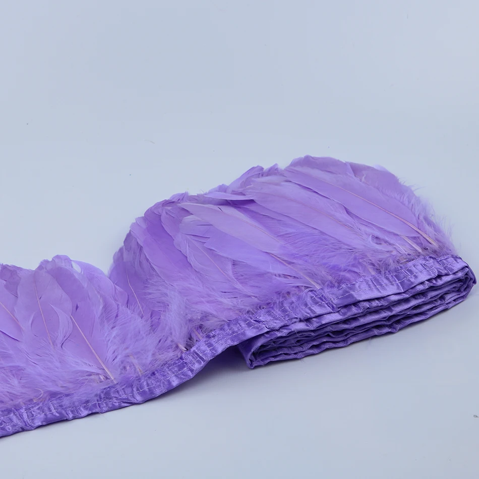 2 ярда окрашенные гусиные перья отделка бахрома 6-8 дюймов Шлейфы на ленте для