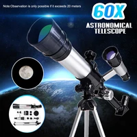 hd 60x refractive astronomical telescope with portable tripod finder scope outdoor travel telescope monocular spotting scope