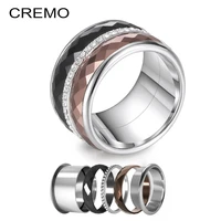cremo full zircon titanium rings 3 layers stainless steel interchangeable band arctic symphony wedding ring femme gift for girl