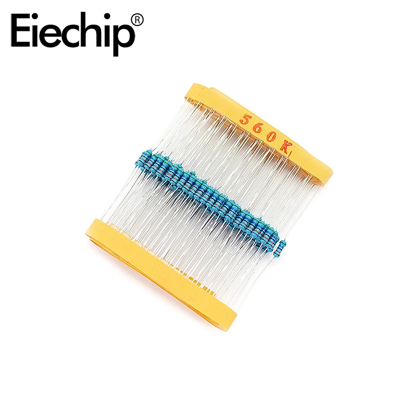 

100pcs/lot 1/4W 1% Metal film resistor 0.25W resistance 560K ohm Throught Hole