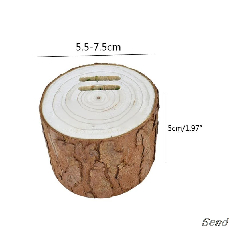 

5-7cm DIY Natural Wood Unfinished Blank Vintage Wedding Ring BoxRustic Ring Tray