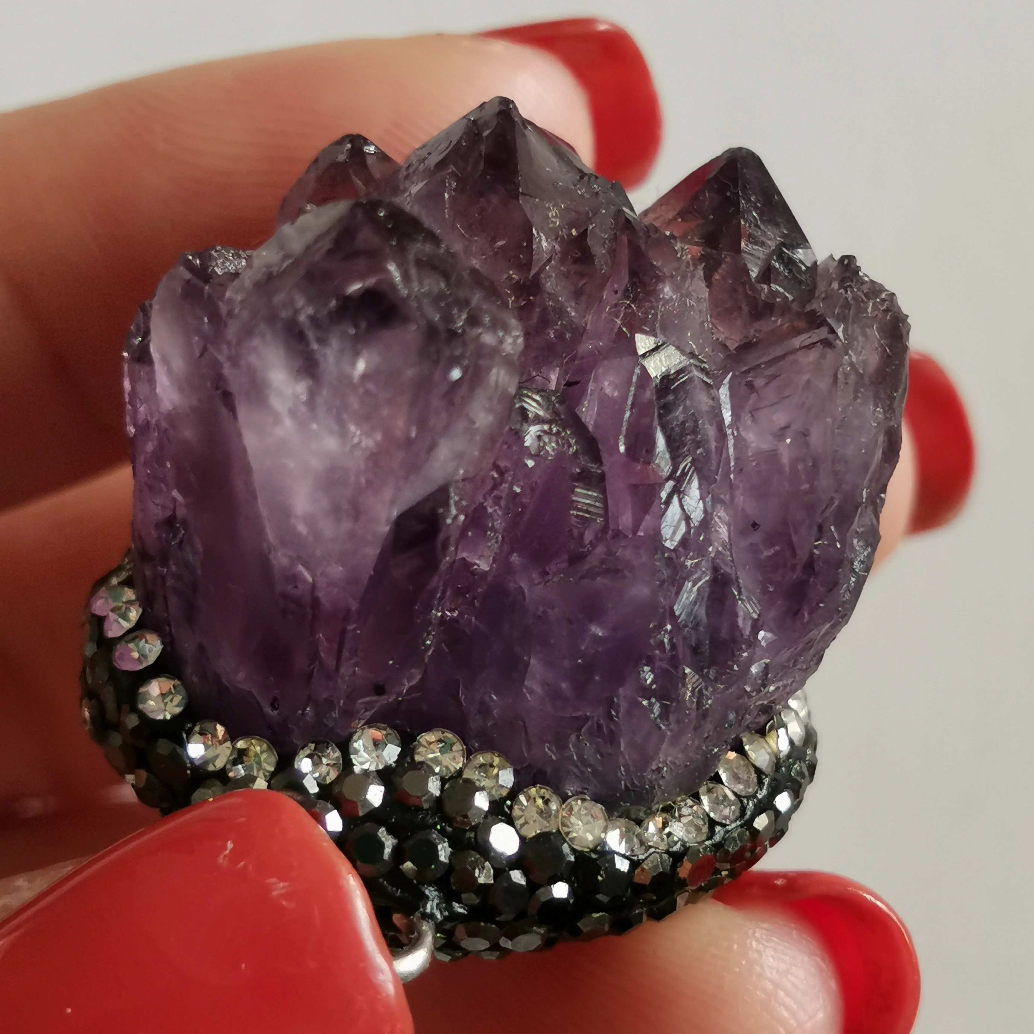 Маленький кристалл Gift 27g исцеляющий аметист кластер образец кулон подарок камень