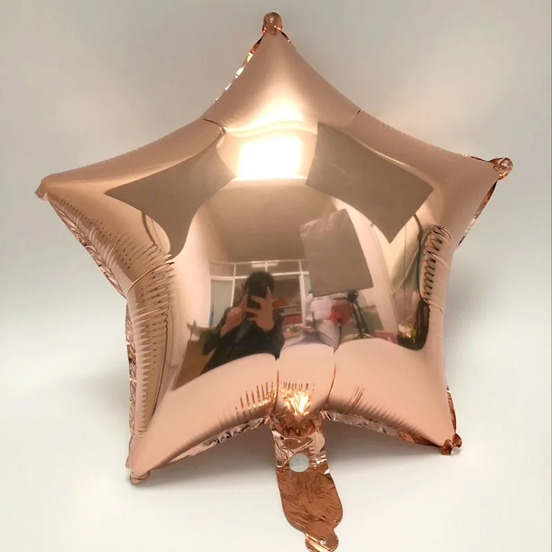 

18-Inch Rose Gold Love Five-Pointed Star round Aluminum Balloon Birthday Party Decoration Gradient Rainbow Aluminum Foil Balloon