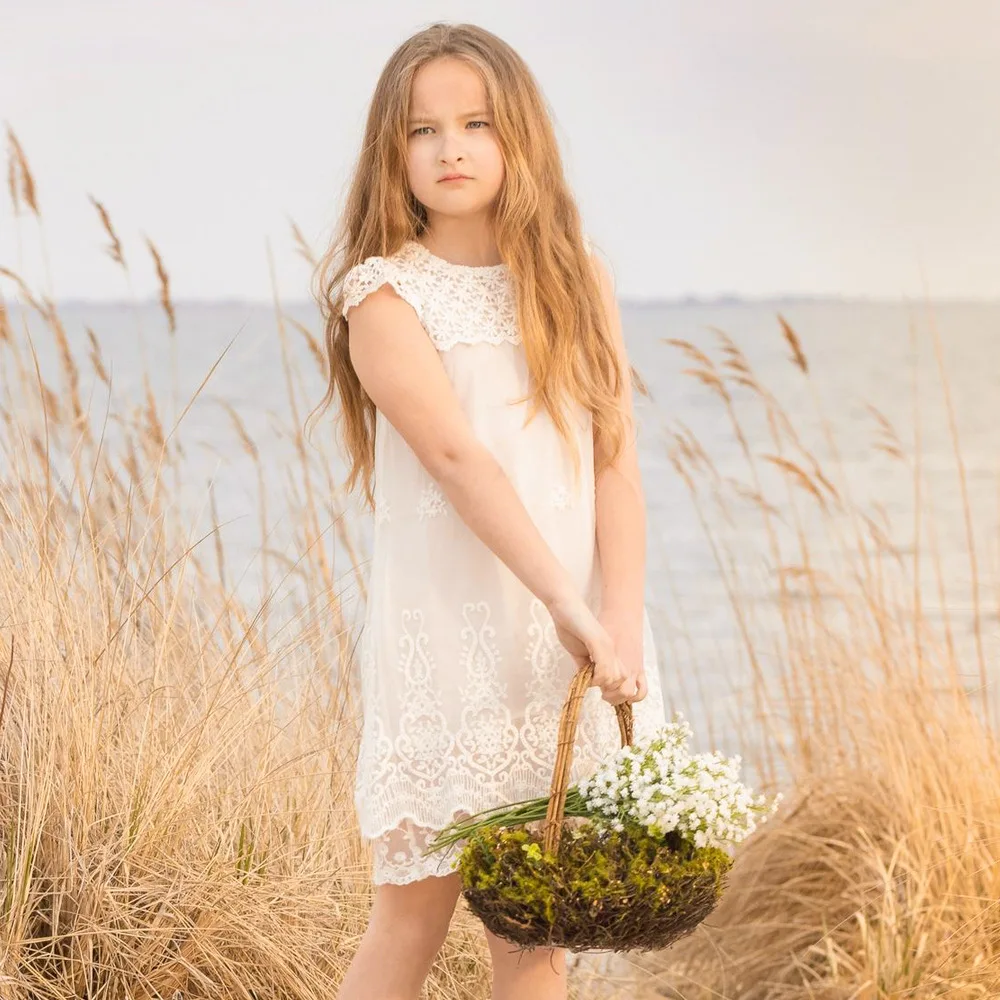 

Summer 2021 New Baby Kids Clothing Girls Princess Dress Lace Flower Girl Wedding Full Dresses Fashion Children Clothes 3-7 Years
