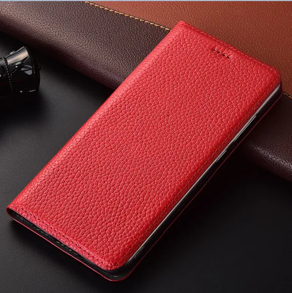 Деловой чехол из натуральной кожи с откидной крышкой для телефона Xiaomi Redmi Note 8 Pro/Redmi Note 8 - Цвет: Red
