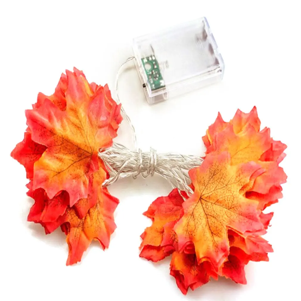 

Maple Leaf Lamp Fall Thanksgiving Garland Decoration LED Lighted Autumn Leaves Decor For Home Table Garden Fireplace