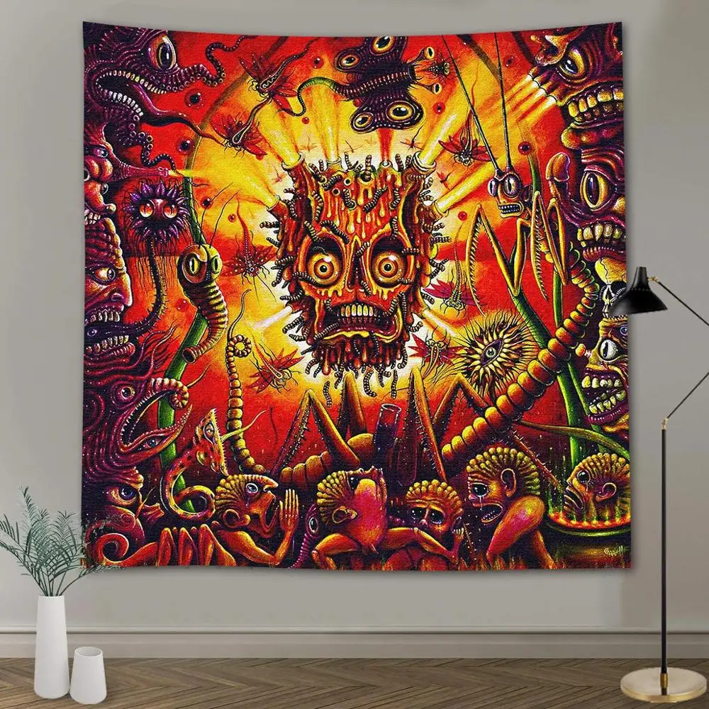 

Фантазийный призрачный лес психоделический Гобелен Мандала хиппи прямоугольное подвесное одеяло искусство для гостиной спальни Декор для...