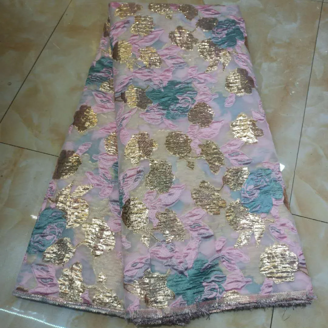 

(5yards/pc) very beautiful orange blue African tulle lace fabric newest jacquard French net lace for graceful party dress FHS061