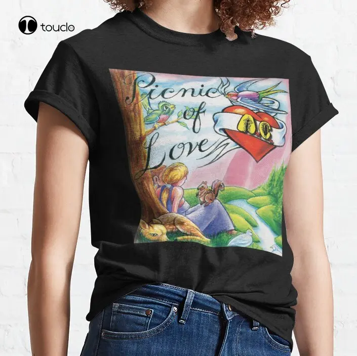 

Новая Классическая хлопковая футболка унисекс с логотипом пикника на тему любви