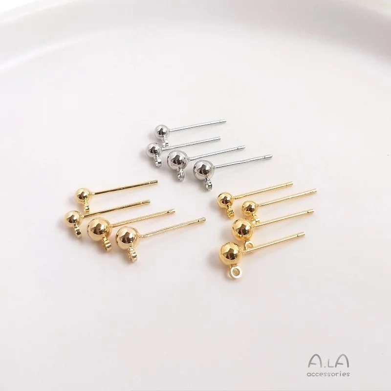 1 пара 14k светильник золотой лентой подвесное кольцо фасоли серьги гвоздики в