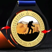 rotating new metal medals desert trekking cross country crossing race commemorative medals