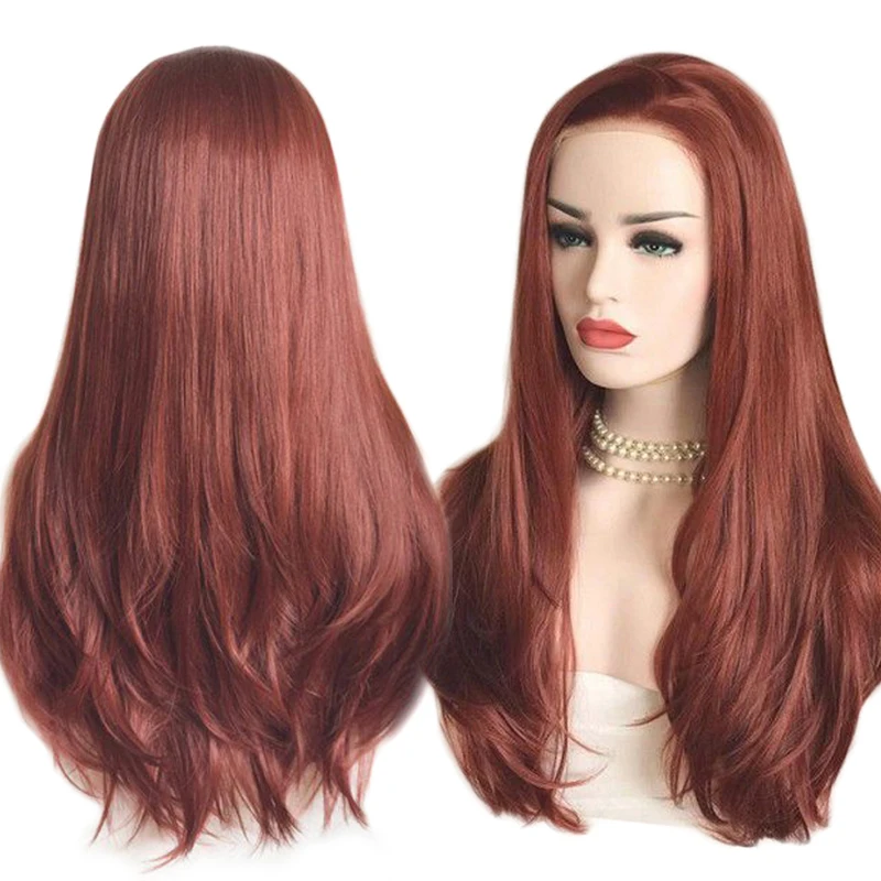 Charisma Auburn красный парик Натуральные Прямые волосы синтетические волосы на кружеве парик для женщин 150 плотность Безглютеновые парики для женщин
