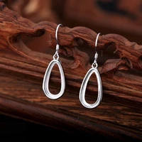 925 sterling silver 8x16mm pear cabochon semi mount chandelier hook earrings