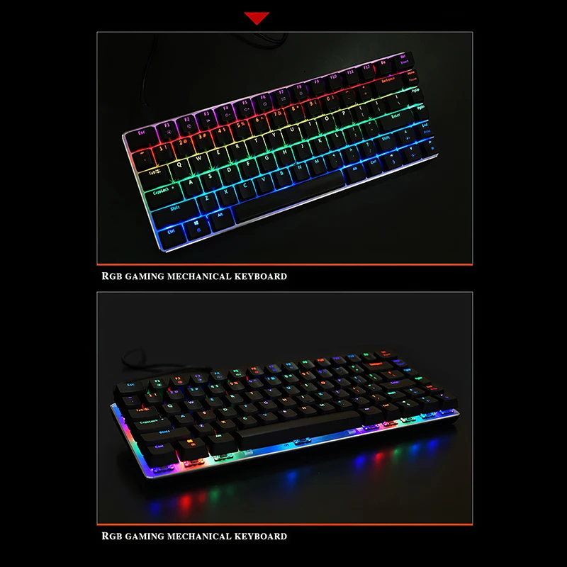

82 Keys LED Rainbow Backlight Profile Keycap Pink Blue Orange White Color Matching Suitable For AK33 For Mechanical Keyboard