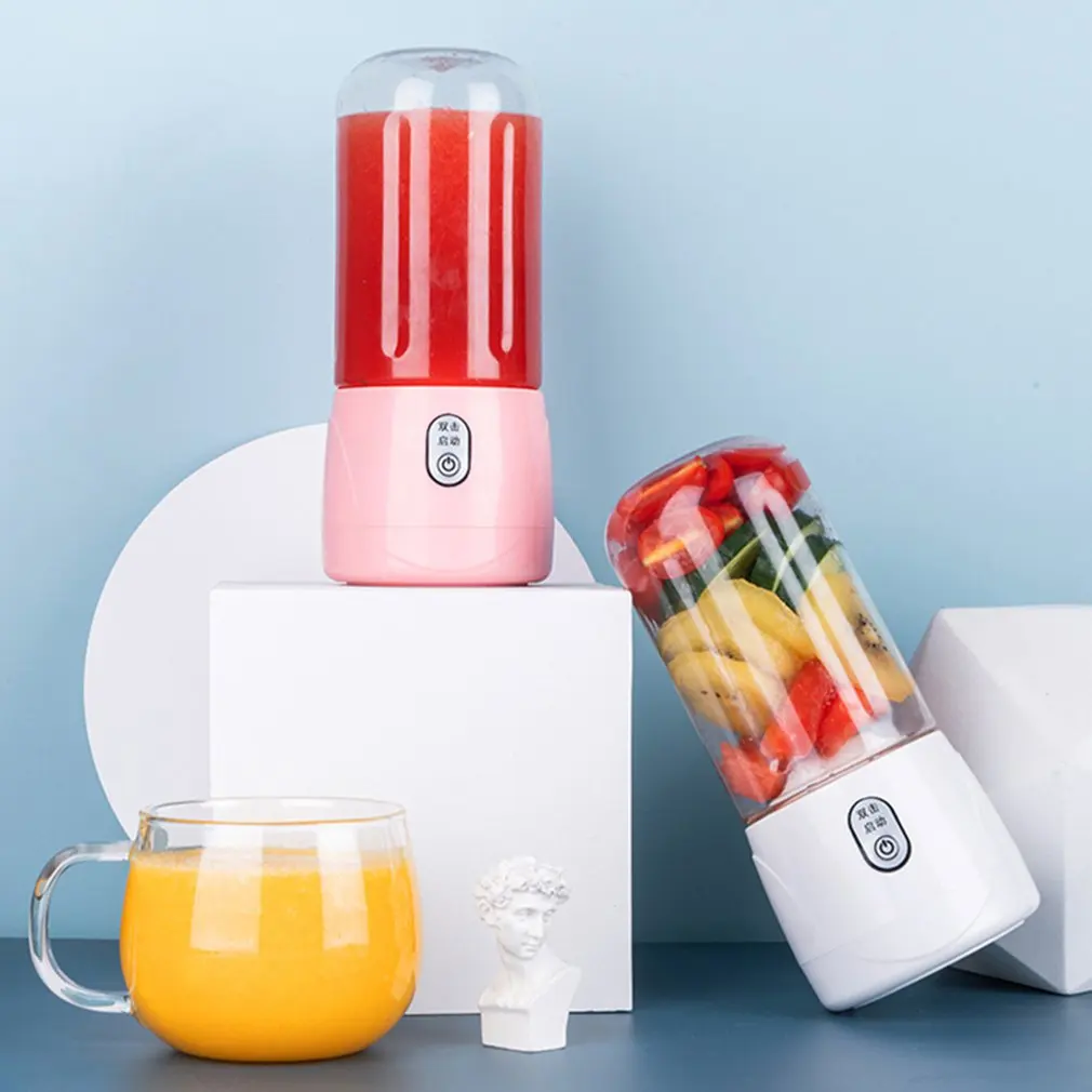 

400ml 6 Blades Mini Portable Electric Fruit Juicer USB Rechargeable Smoothie Maker Blender Machine Sports Bottle Juicing Cup