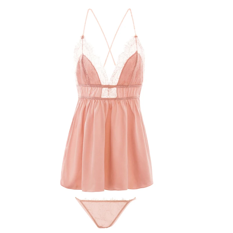 Пикантная вечерняя одежда топы на бретелях и шорты Пижама для женщин кружевная с