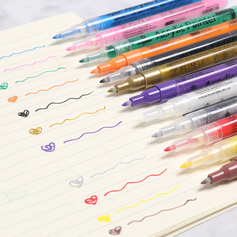 12 Цветов Перманентный акриловый Краски Маркер для белой доски Керамика стекло Rock