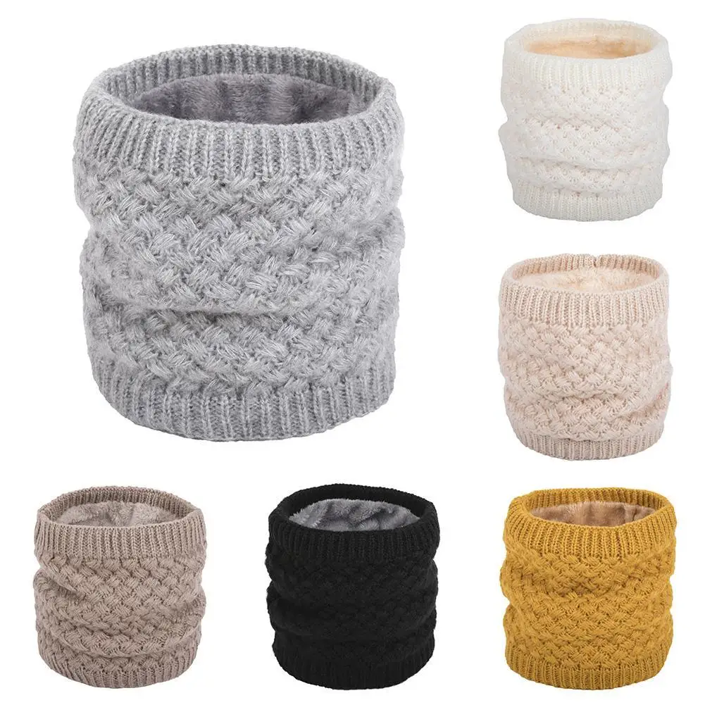 

Women Man Fashion Soft Thermal Woolen Yarn Collar Winter Thicken Plush Circle Neck Scarf Outwear Accessories