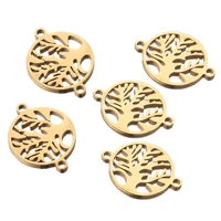 10pcs lot stainless steel mix life tree charms fit bracelet earrings necklace for diy handmade jewelry making supplies wholesale