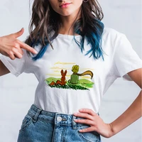 little prince t shirt women aesthetic fairy tale printed white tops lady fashion summer clothes streetwear ropa tumblr mujer