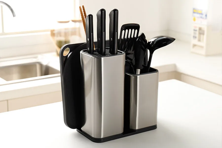 

Knife Holder 304 Stainless Steel For Multi Kitchen Knife Set Scissors Cooking Utensils Organizer Knives Stand Block Tool