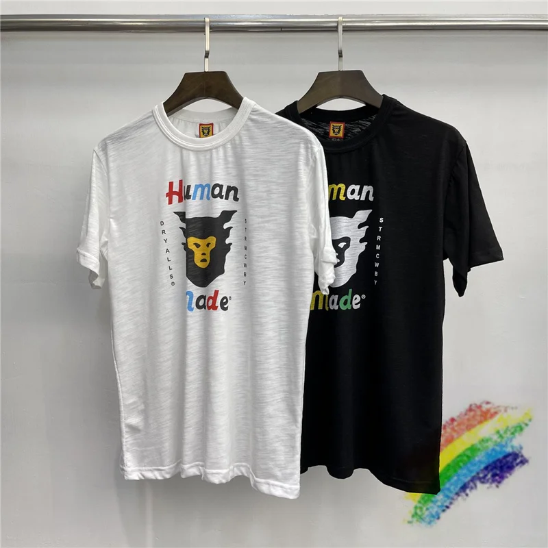 

Slub Cotton Breathable Human Made T-shirt Men Women 1:1 High Quality T Shirt Fashion Casual Tee Tops