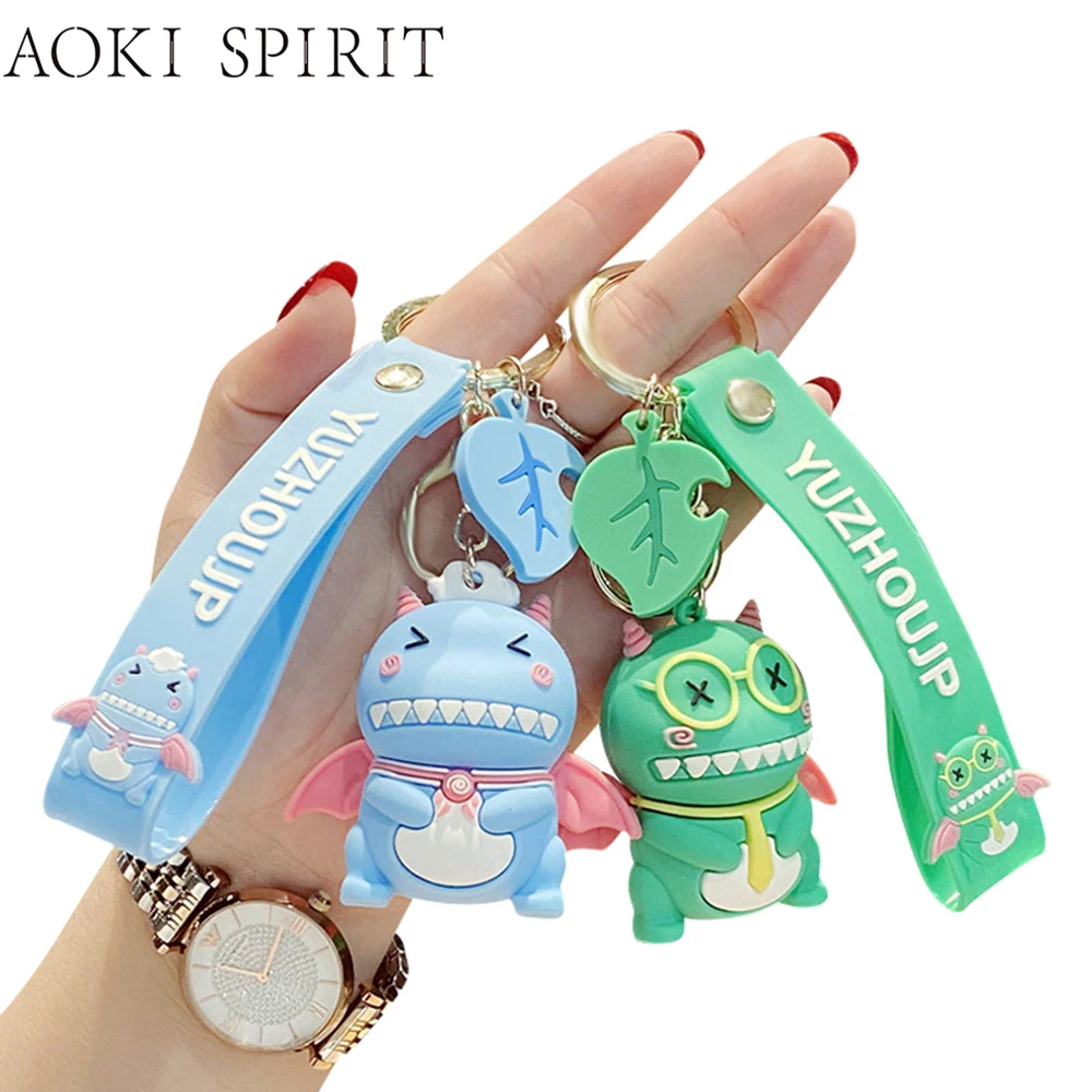 

Cute Stereo Flying Dragon Keychain Key ring Creative PVC Dinosaur Toy Trinket Mobile Phone Bag Car Pendant Fun Children’s Gift