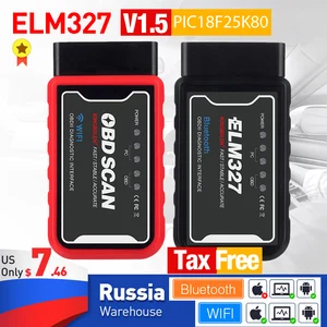 ELM327 V1.5 OBD2 сканер WiFi BT PIC18F25K80 чип OBDII диагностические инструменты для IPhone Android ПК ELM 327 автоматический считыватель кодов