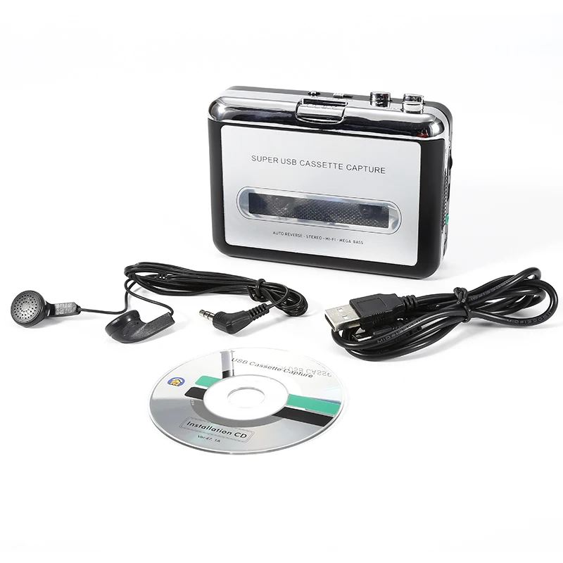 

Tape to PC Super USB Cassette to MP3 Converter with USB Cable MP3 Player USB Rechargable Cassette Recorders & Players