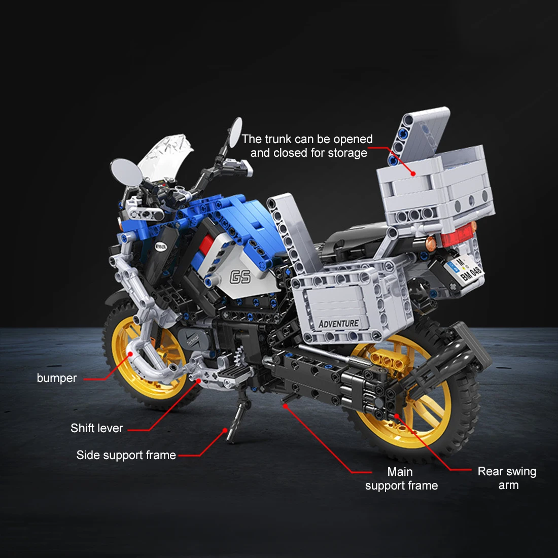 

948Pcs 1:6 Adventure Motorcycle Bricks Small Particle DIY Building Blocks Toy Kit Blocks Assembly Toys boys gifts