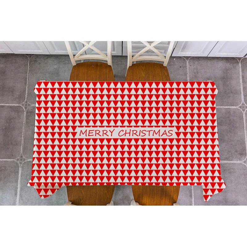 

Christmas triangle geometrical Table Cloth Cotton Linen geometry Tablecloth Dining Table Cover geometric For Kitchen Home Decor