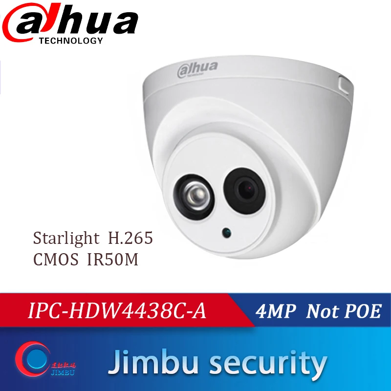 Dahua 4 МП купольная камера starlight IPC HDW4438C A IP IR50M H.265 Full HD встроенный микрофон CCTV