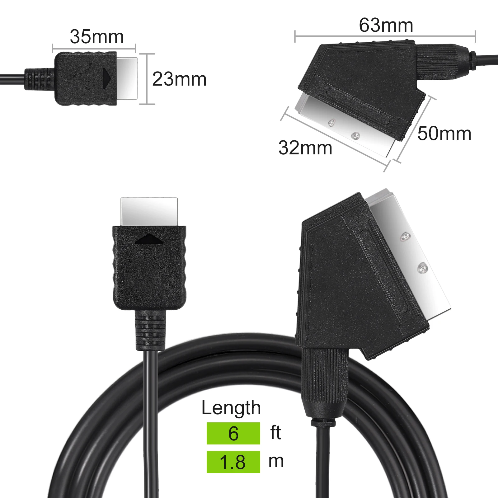 Кабель LiNKFOR Real RGB Scart для PS3 PS2 PS1 кабель 1 8 м ТВ-приставка свинцовая Совместимость с