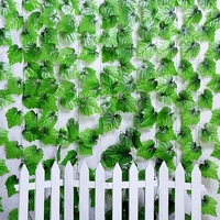 12 pcs 2m artificial hanging vine plant leaves plastic home garden wall wedding decoration b99