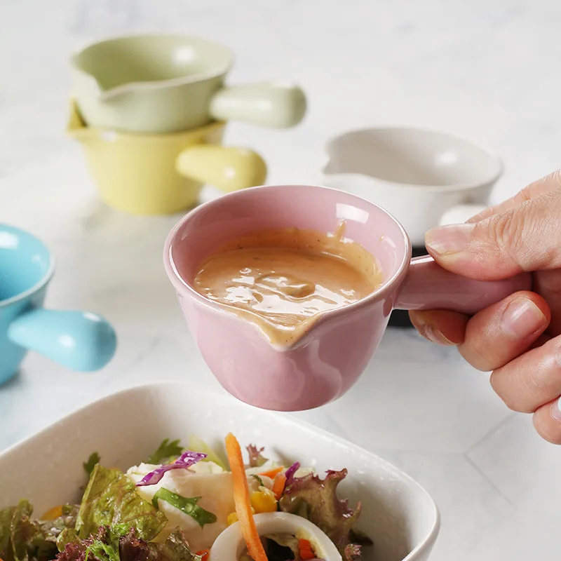 Керамическая тарелка для соуса с твердой ручкой фарфоровое острое блюдо розлива