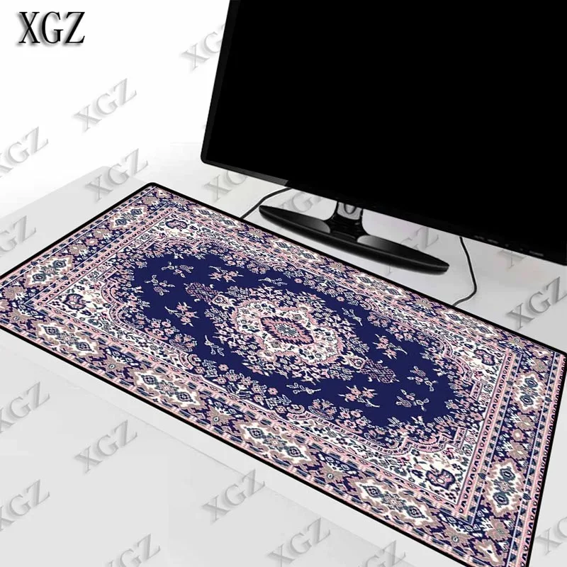 

XGZ Persian Carpet Large Size Gaming Mouse Pad Natural Rubber PC Computer Gamer Mousepad Desk Mat Locking Edge for CSGO LOL Dota