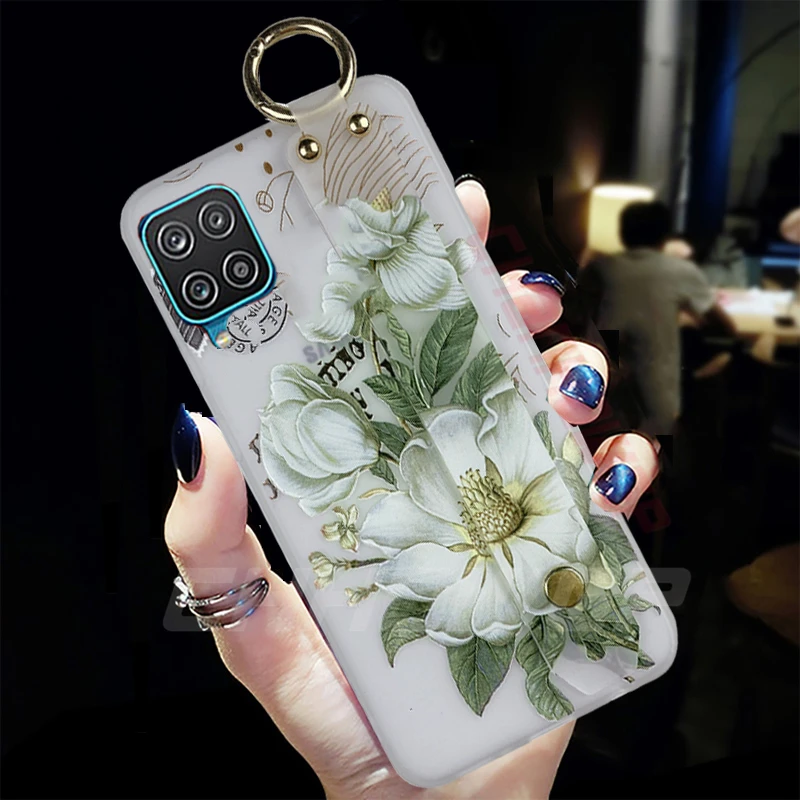 Чехол-подставка с держателем для Samsung Galaxy мягкий чехол ремешком на запястье A12 A32