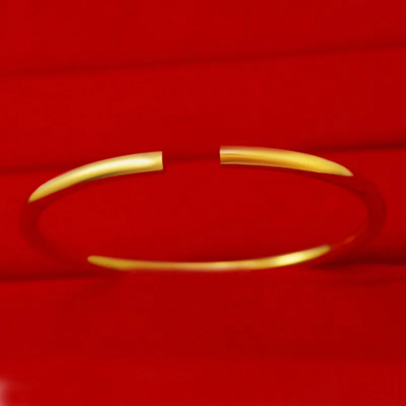 

4.5mm Line Open Smooth Bracelet Simple and Versatile Bohemian Bracelet Gold Plated Ornament Wholesale