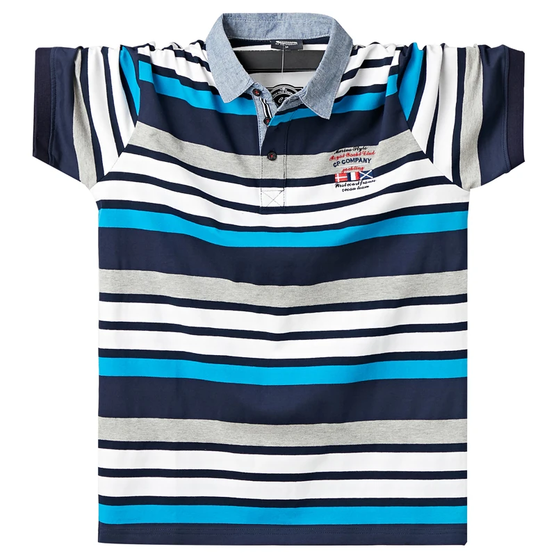 

Men 2021 Striped Brand Cotton Summer Short Plus 6XL 5XL XXXXL Sleeve t-Shirt Slim Fit custom tshirt Casual Oversized