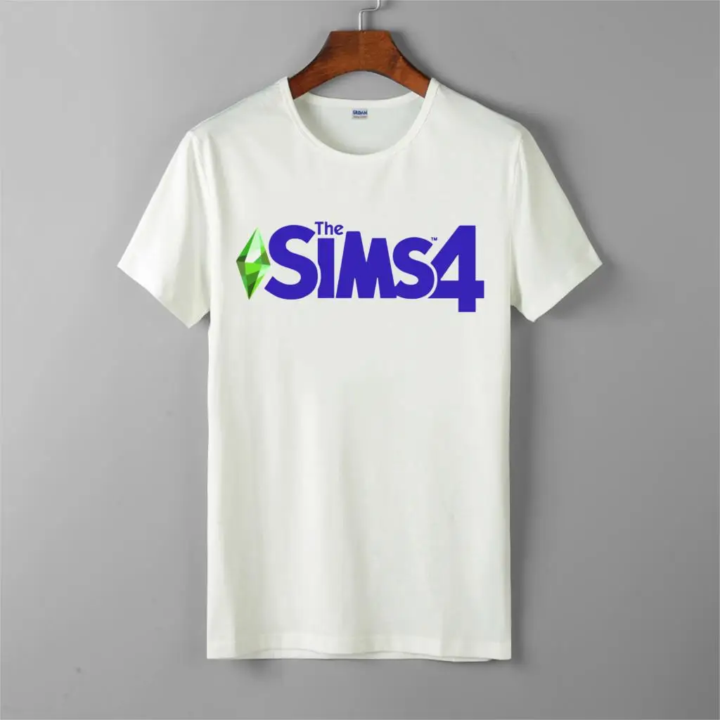 The sims 4 игра логотип футболка s Мужская Новая мода o образным вырезом хлопок