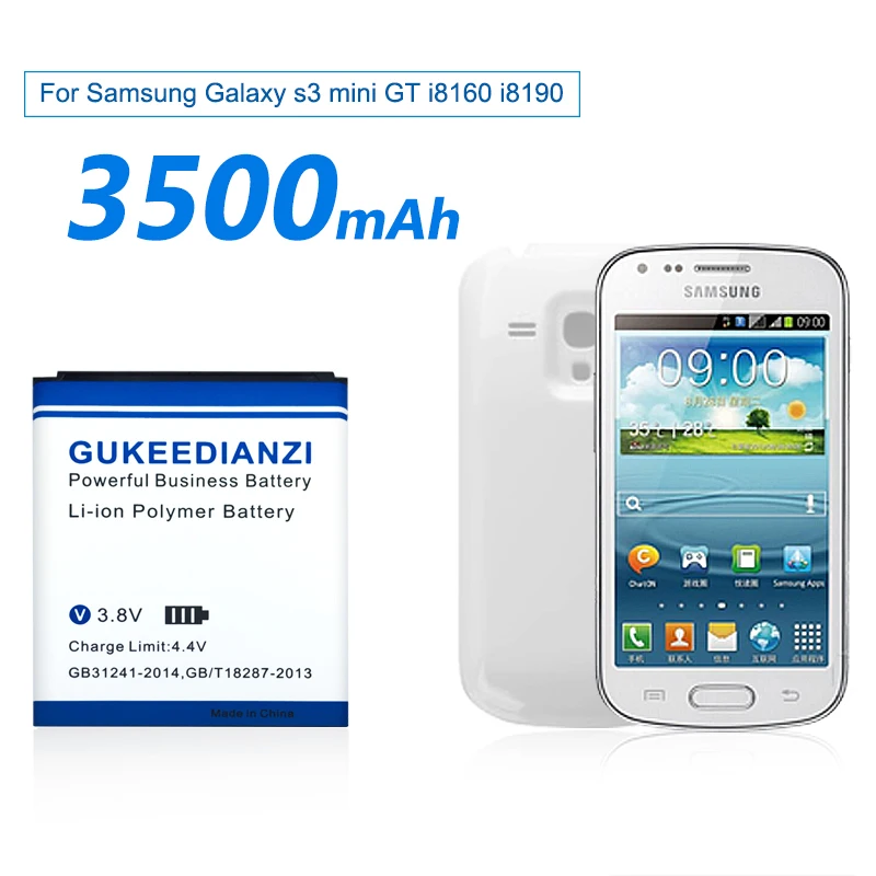 GUKEEDIANZI аккумулятор для телефона емкостью 3500 мАч EB425161LU для samsung Galaxy S3 Mini S3Mini GT-i8190 i8190 ACE II 2 i8160 сменная батарея