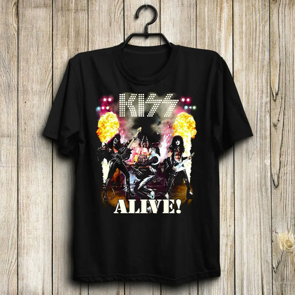 Kiss Band Пол Стэнли Генные симмоны, Томас Тайер жива! Мужская Азия рубашка Топ подарок Новая мода для мужчин короткий рукав Топ тройник