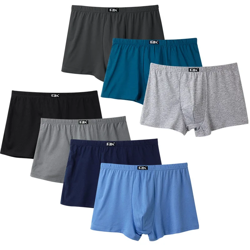 

100% cotton Big size underpants men's Boxers plus size large size shorts breathable cotton underwear 5XL 6XL 4pcs/lot