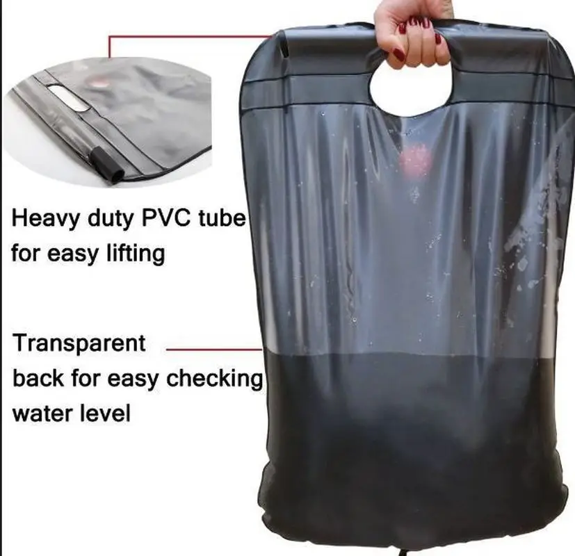 20L наружная сумка для душа Портативная кемпинг туризм солнечный подогреваемый