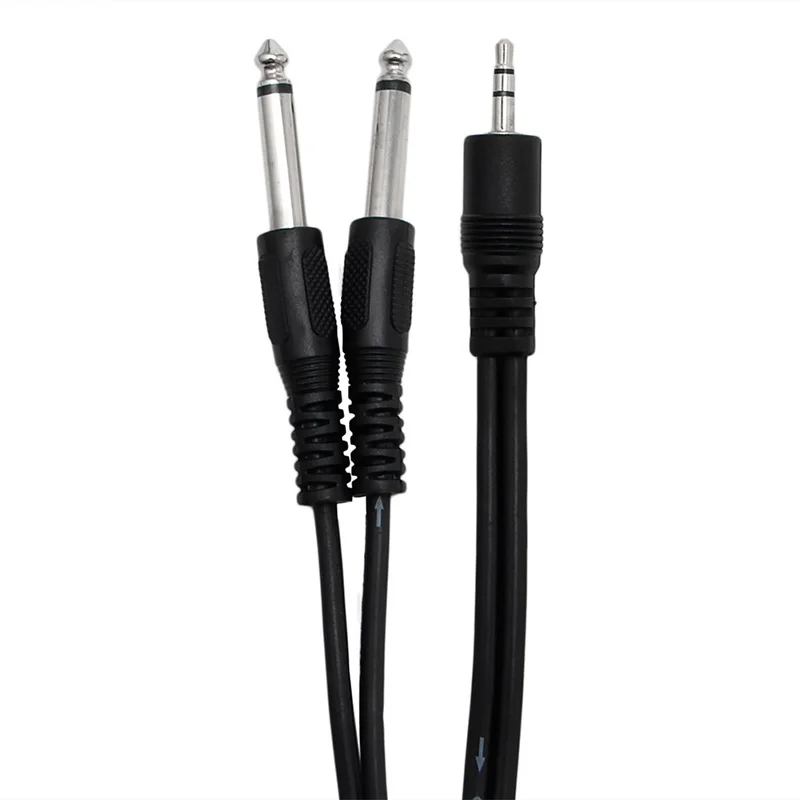Double 6.35mm Male 1/4&quot Mono Jack to Stereo 1/8&quot 3.5mm Cable Cord | Электроника