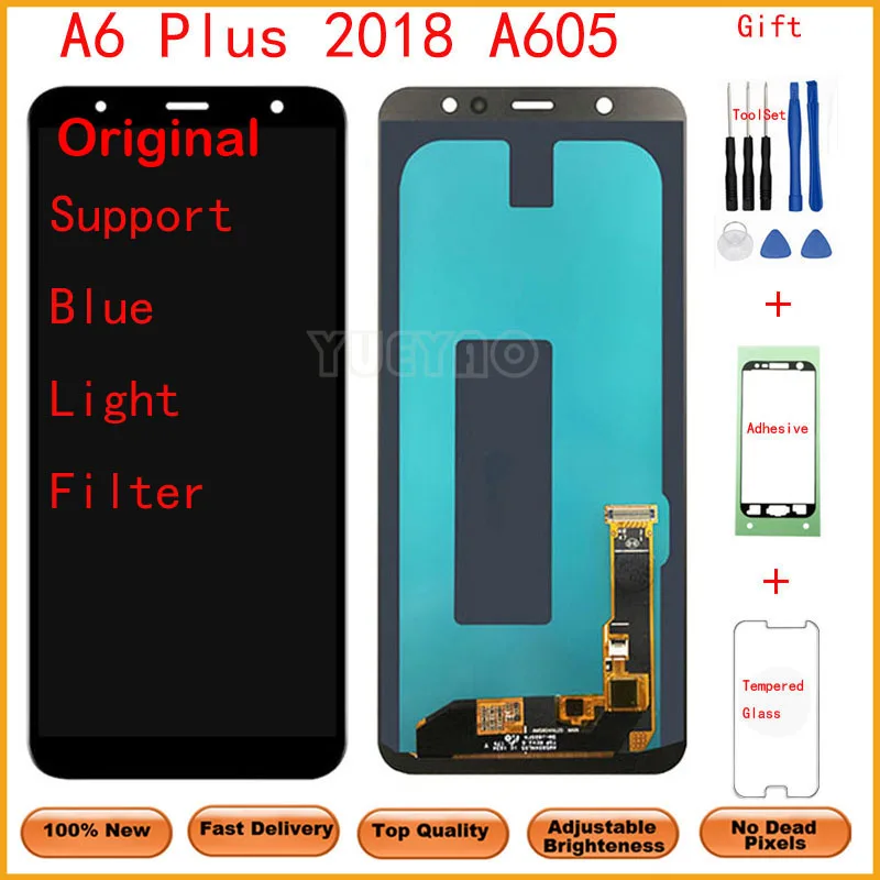 ЖК дисплей Super AMOLED для Samsung Galaxy A6 Plus 2018 A605 A605F A605FN сенсорный экран в сборе запасные