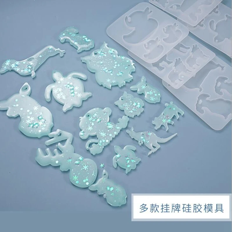

Прозрачная силиконовая форма мультфильм животных список подвесок силиконовая форма DIY список кулон брелок ювелирные изделия кристалл эпок...