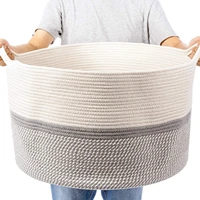 xxl extra large cotton rope laundry hamper woven collapsible laundry basket clothes storage basket for blankets clothes hamper
